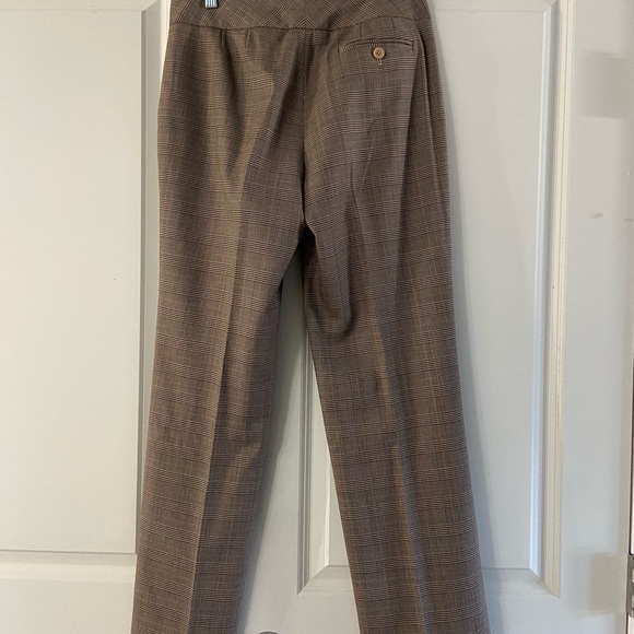 Petite 6 lined pants trousers brown plaid - Picture 4 of 7